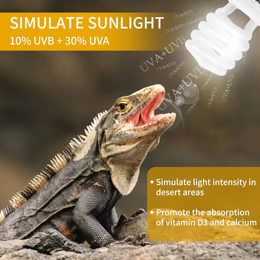 LUCKY HERP Desert UVA UVB Reptile Light Bulb 10.0 26W Compact