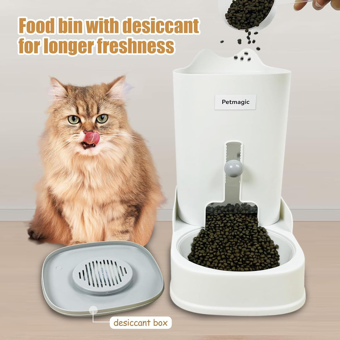 Gravity cat Feeder by Petmagic is a 3.6L Large-Capacity cat Food