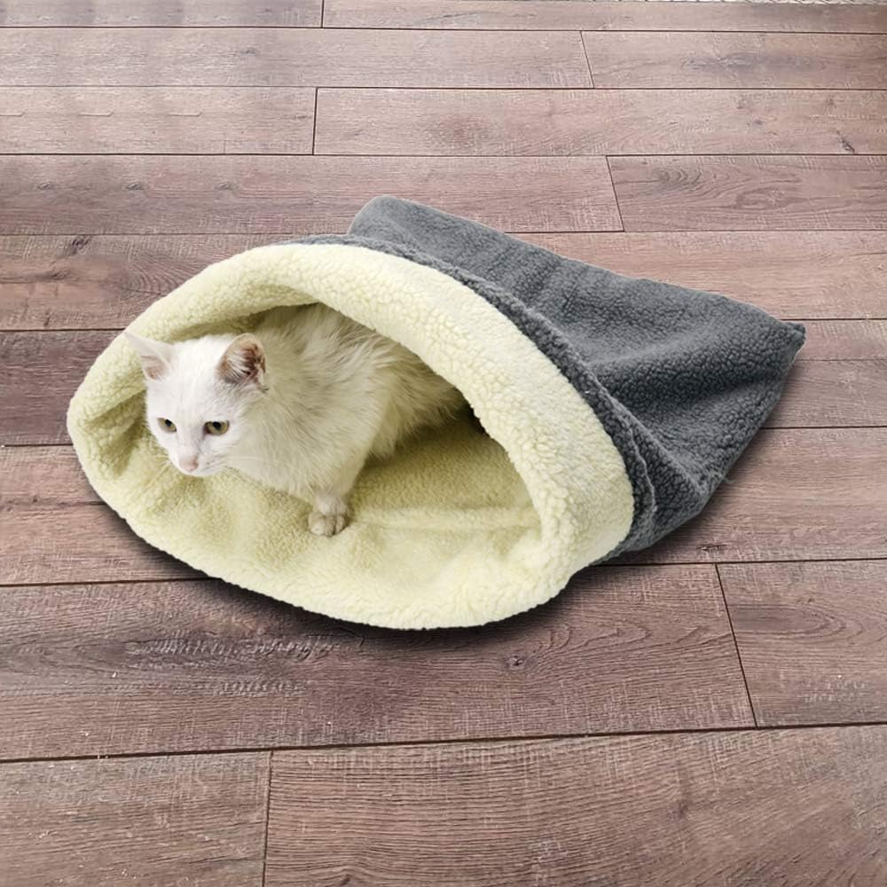 Cat Cave Sleeping Bag,Warming Pad Sack Burrowing Cozy Soft