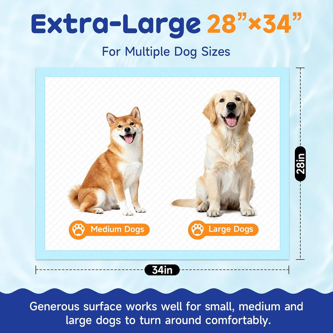 Extra Large Dog Pee Pads 100 Pack, Puppy Pads, Extra Absorbent