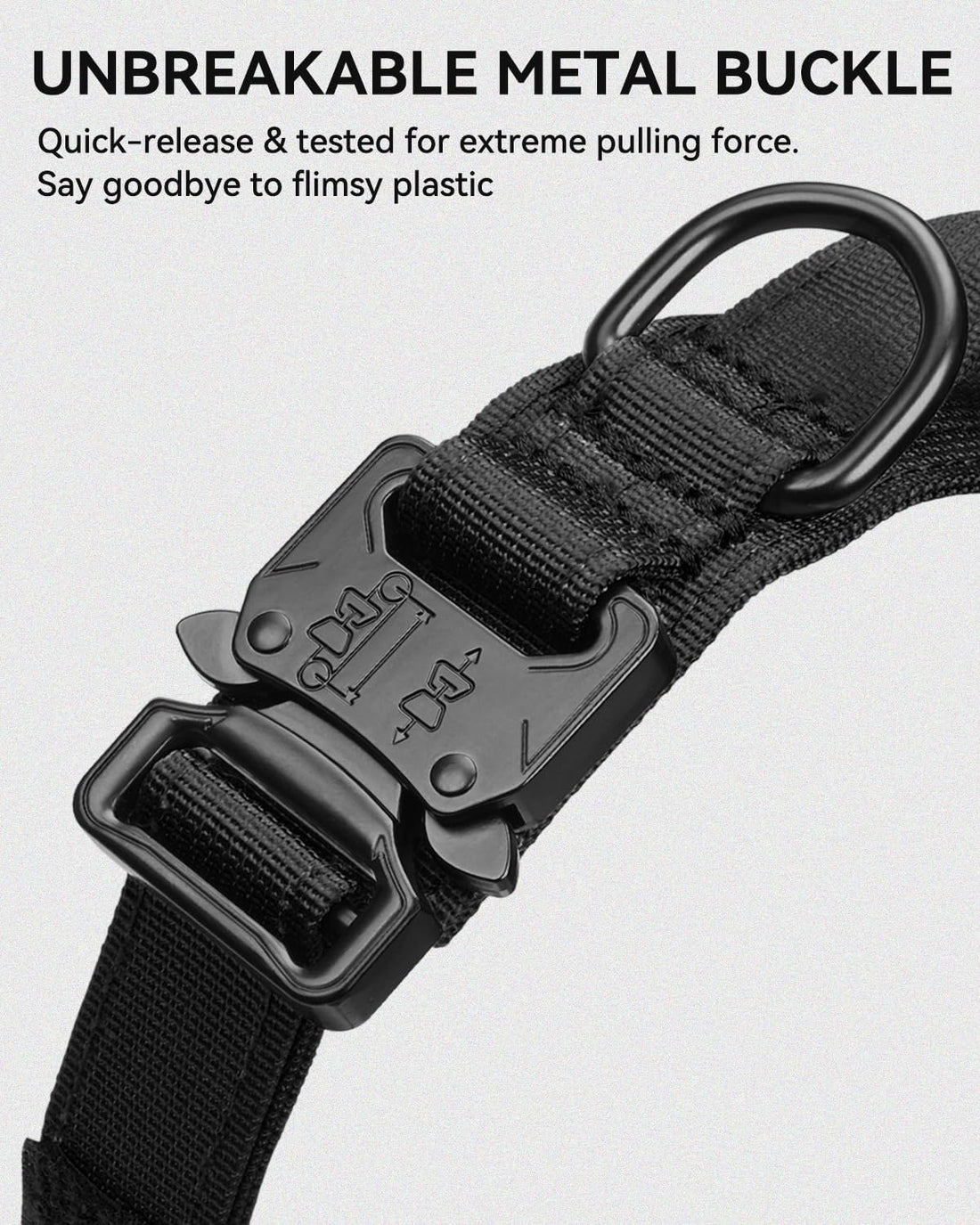Joytale Tactical Dog Collar for Large Dogs, Traffic Control Handle