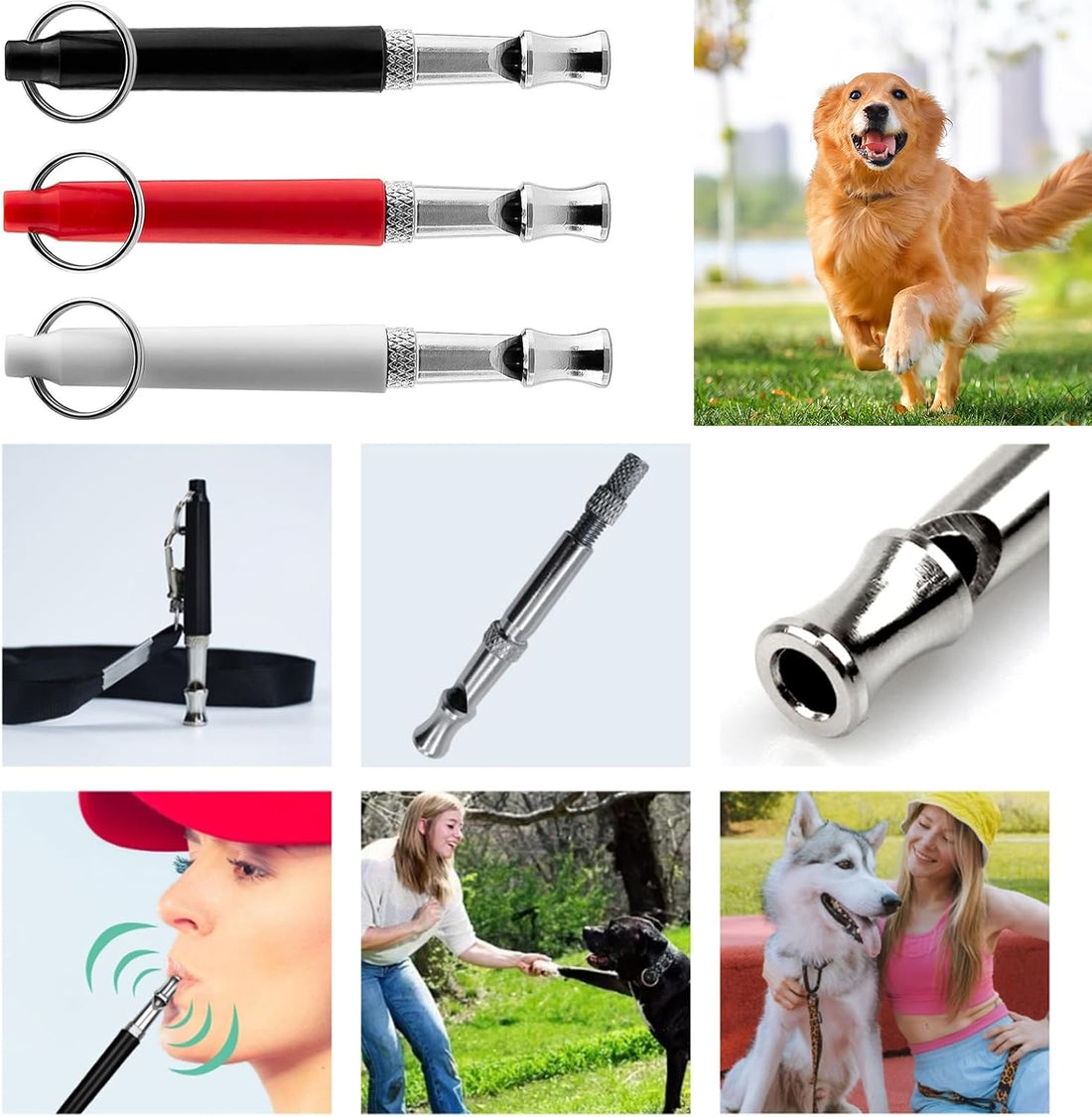 3Pcs Adjustable Ultrasonic Silent Dog Whistle, Training Whistle
