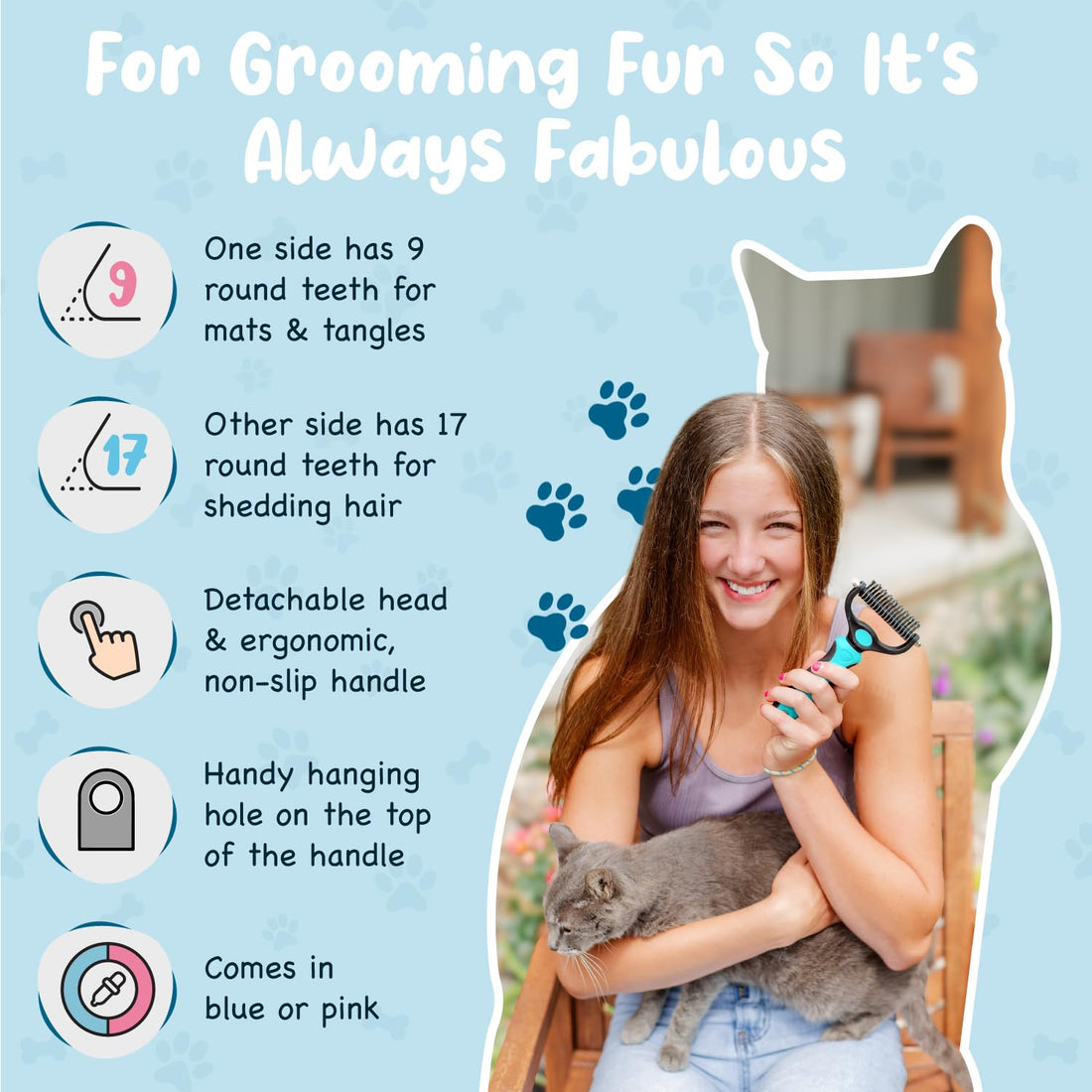 Sinko Shedding Brush For Dog and Cat