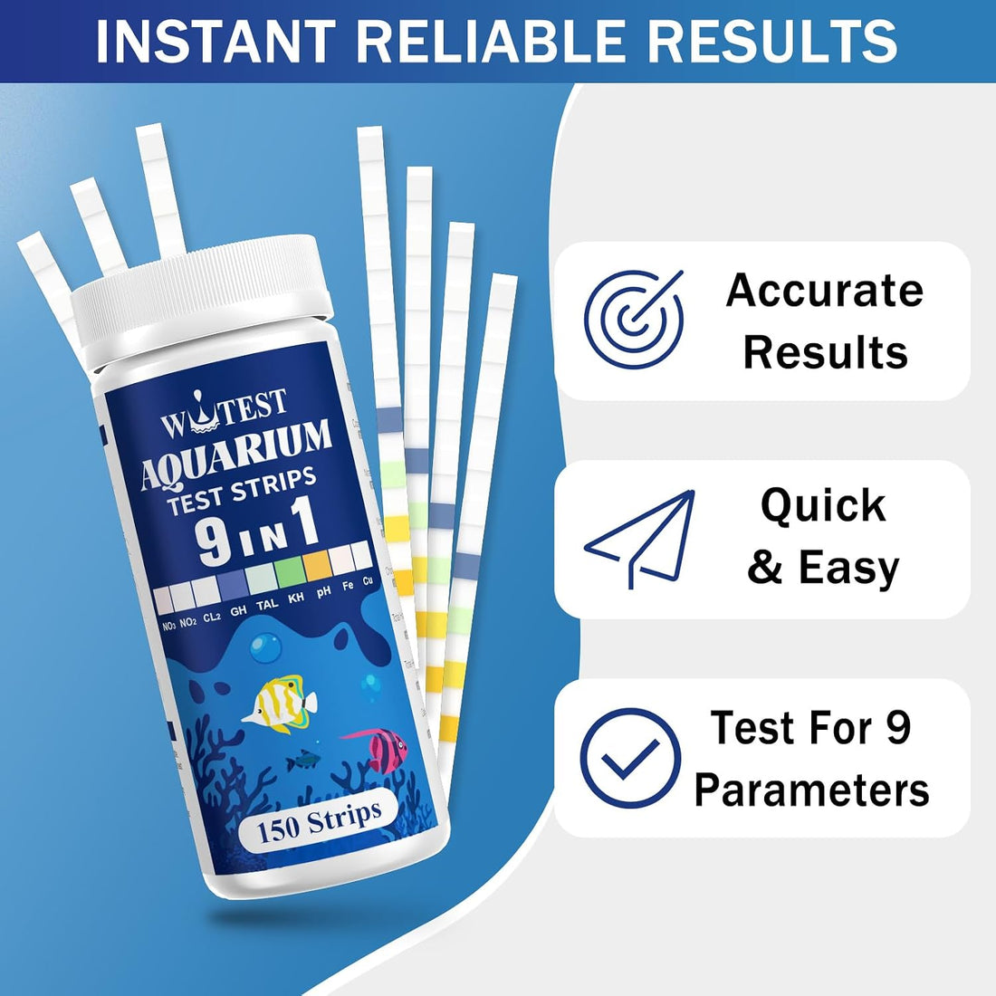 9 in 1 Aquarium Test Strips 150 Aquarium Test Kit Fish Tank Test Kit