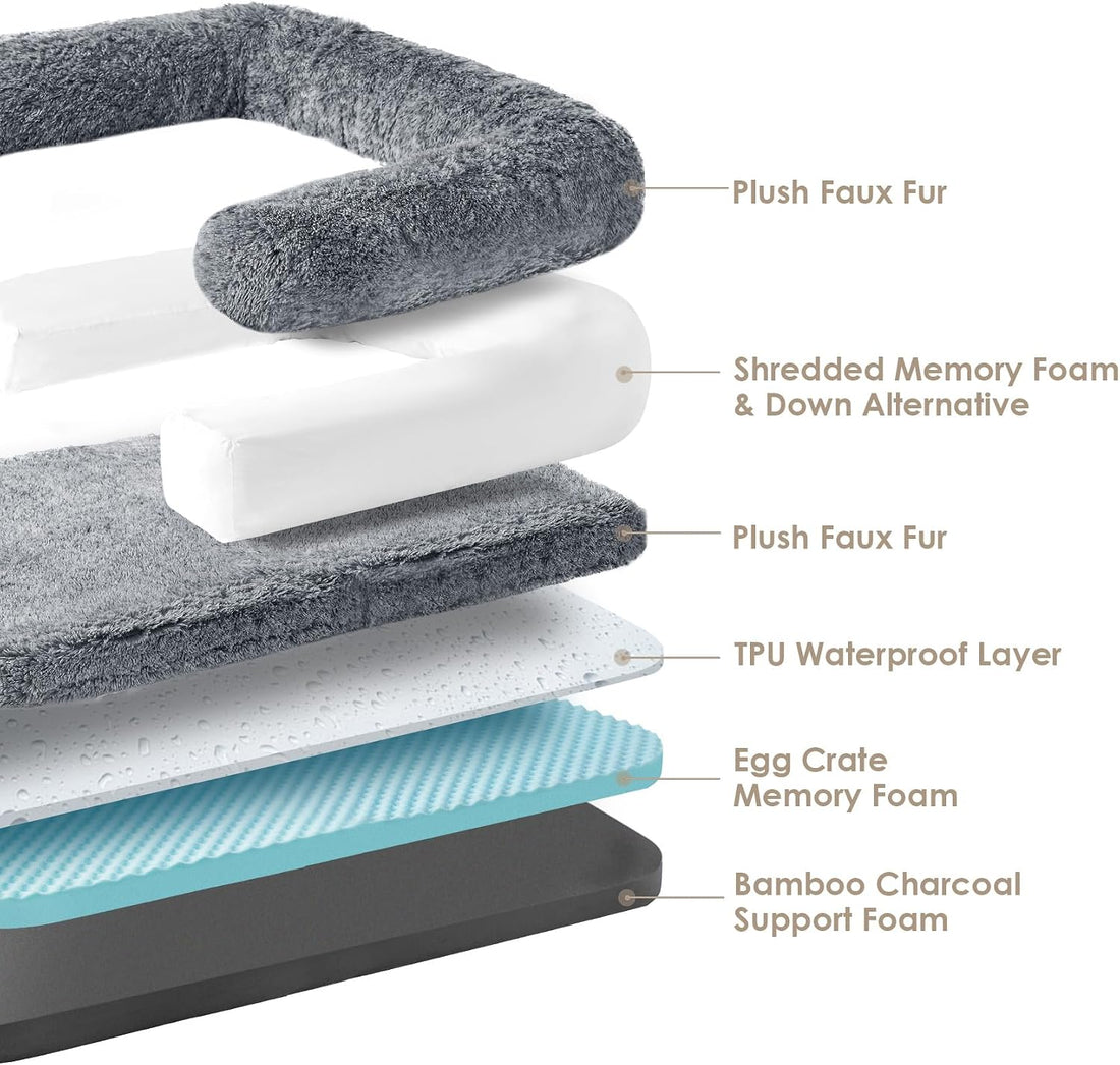 EHEYCIGA Orthopedic Foldable Human Dog Bed - 72x44x11