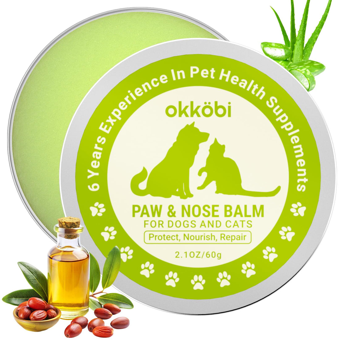 OKKÖBI Dog Paw Balm - Coconut, Shea Butter