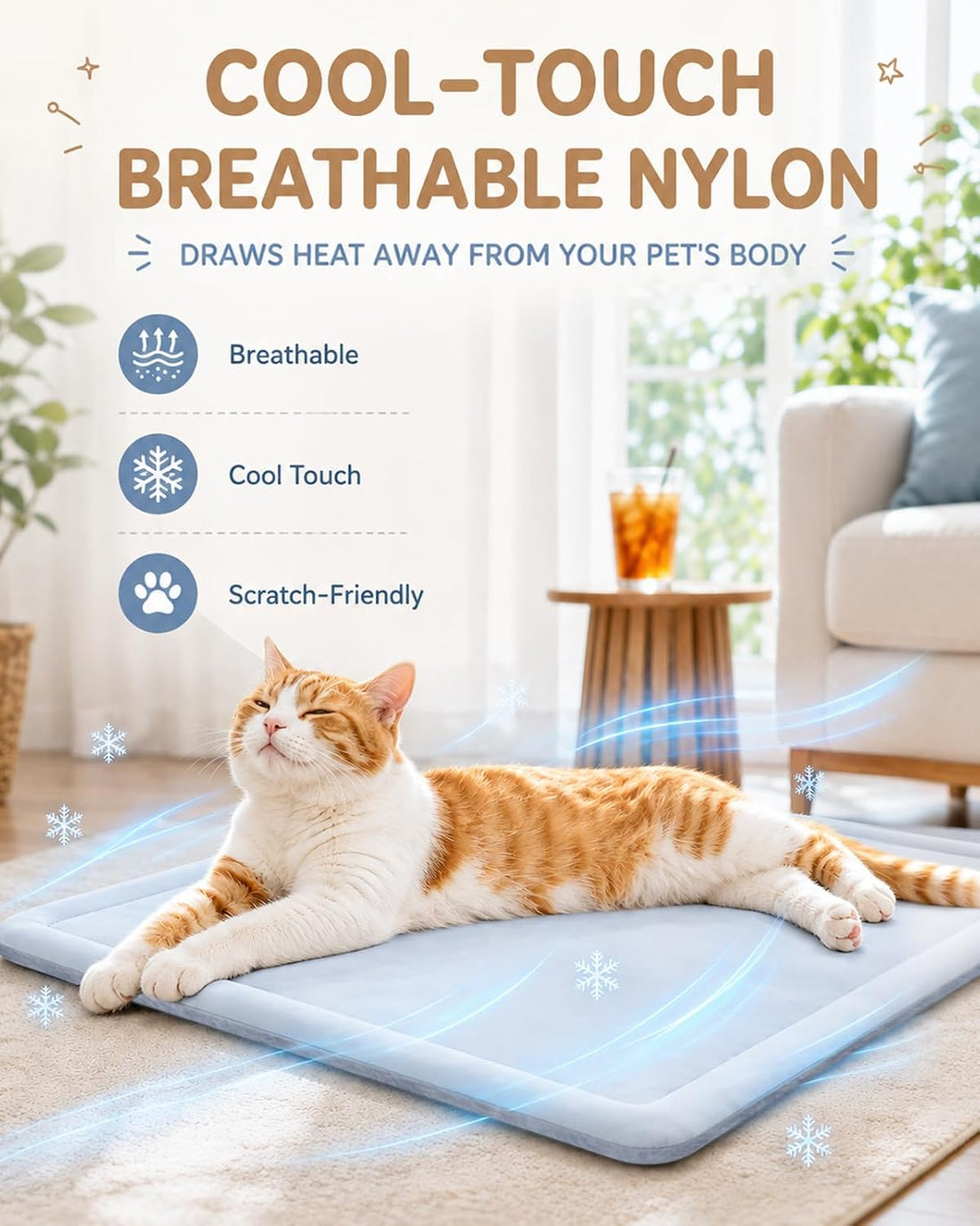 Papettly Self Warming Cat Bed, Reversible Self Heating Cat Pad Mat