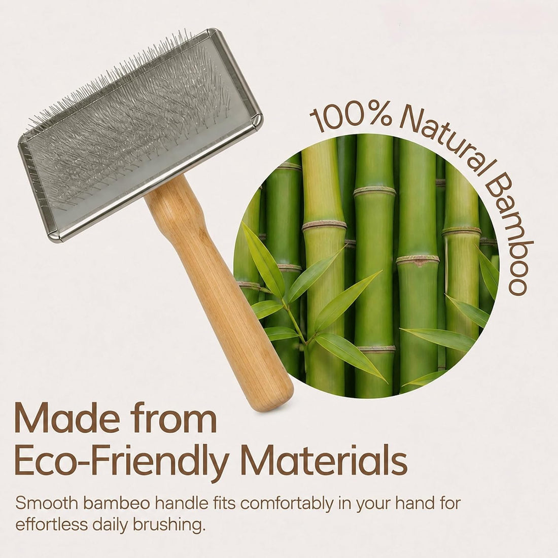 Sheepskin Brush Rug & Wool Carpet Cleaner Natural Bamboo Handle