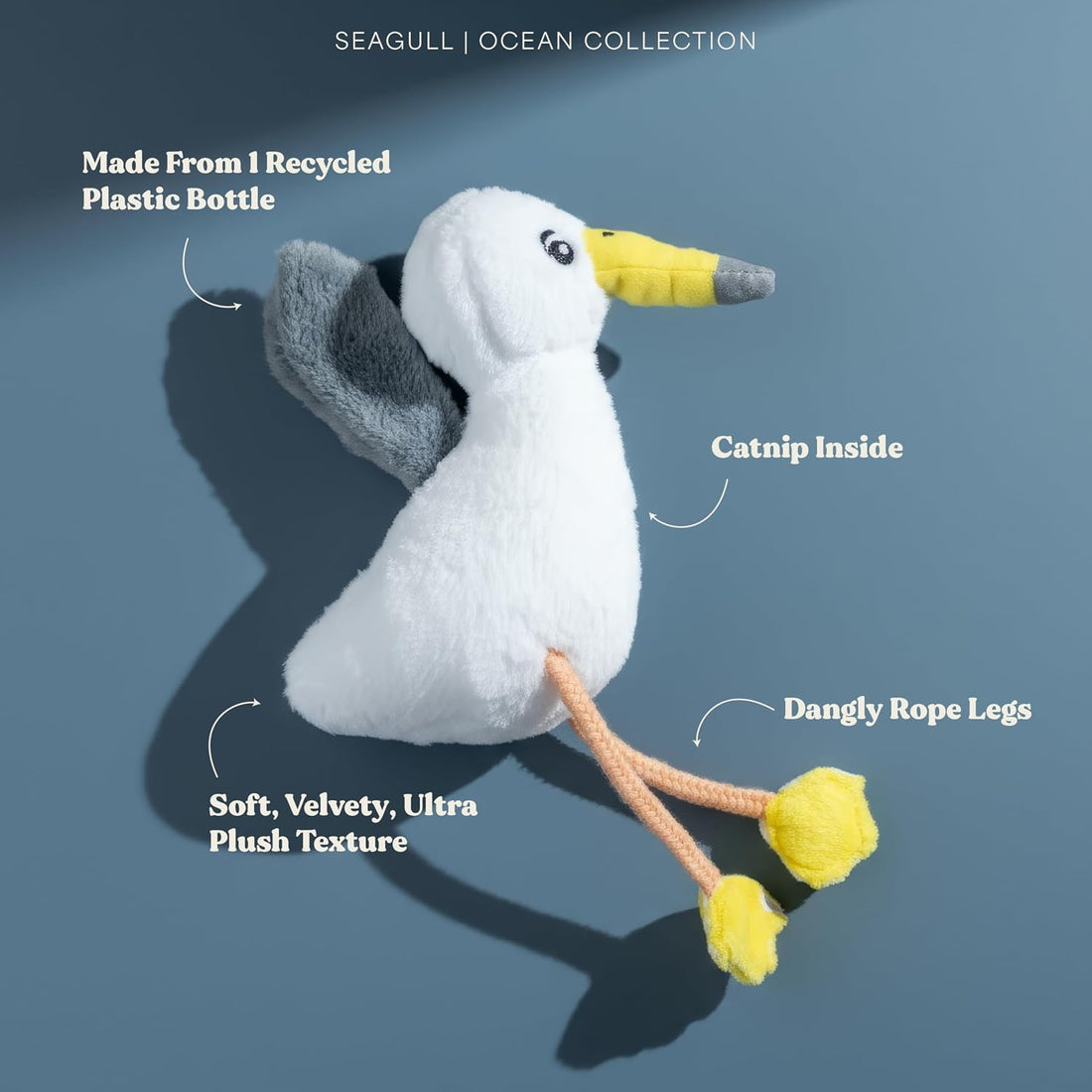 Premium Plush Cat Toy - Whale Cat Toy, Eco Friendly, Catnip