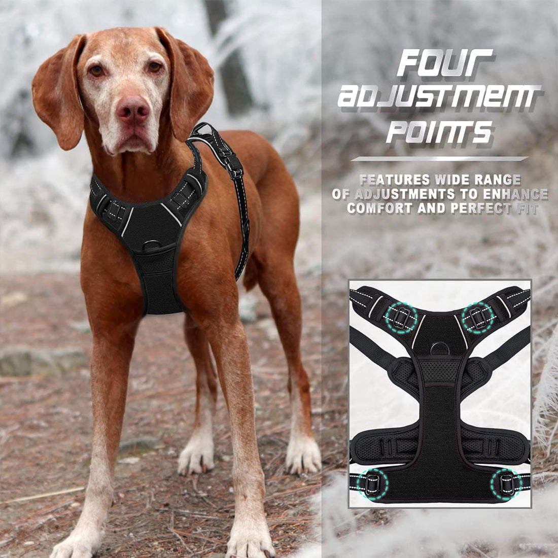 BARKBAY No Pull Dog Harness Front Clip Heavy Duty Reflective Easy