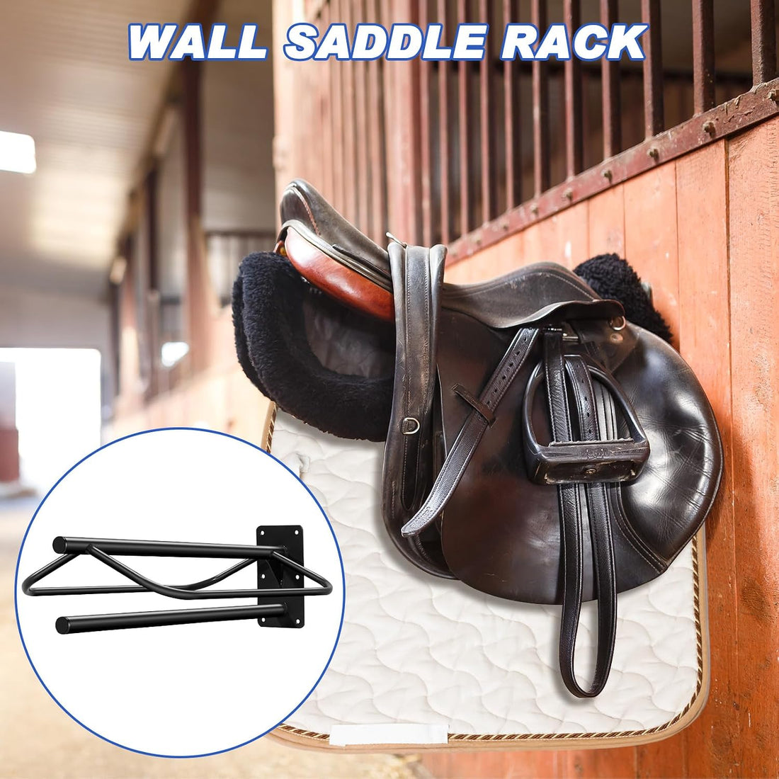 Paterr 2 Pcs Saddle Rack Wall Mount Heavy Duty Saddle Stand Pad Rack