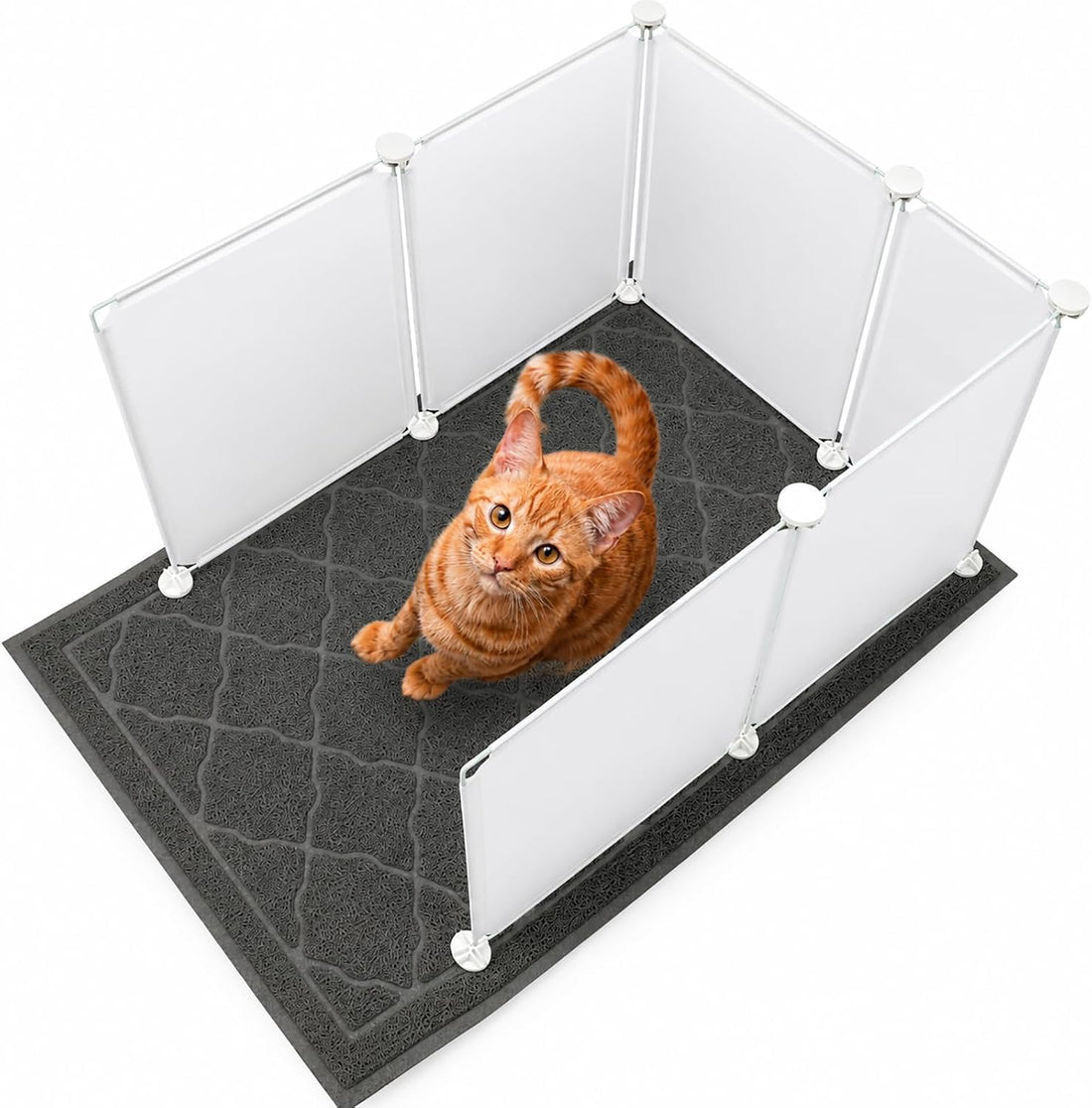 FHTONGE Large Cat Litter Box Enclosure Splash Guard to Protect Wall