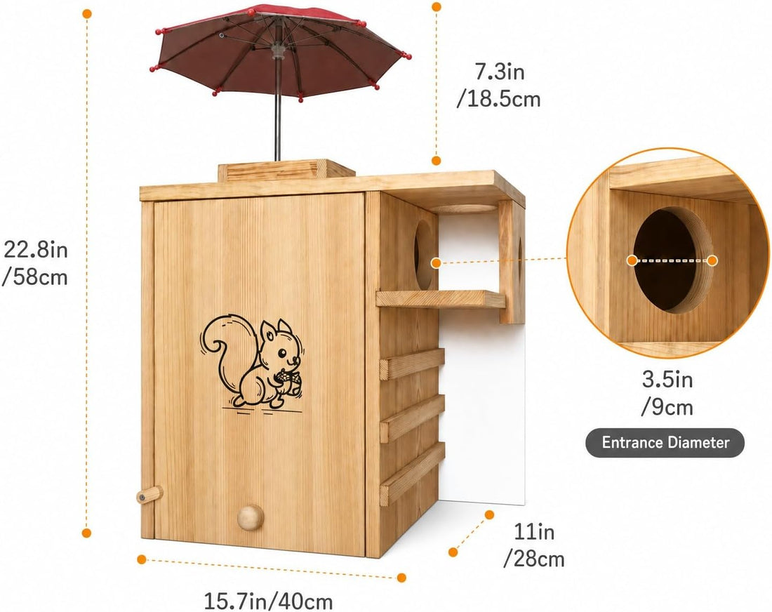 Extra Large Squirrel Houses for Outside 15.7" Outdoor Nest Box