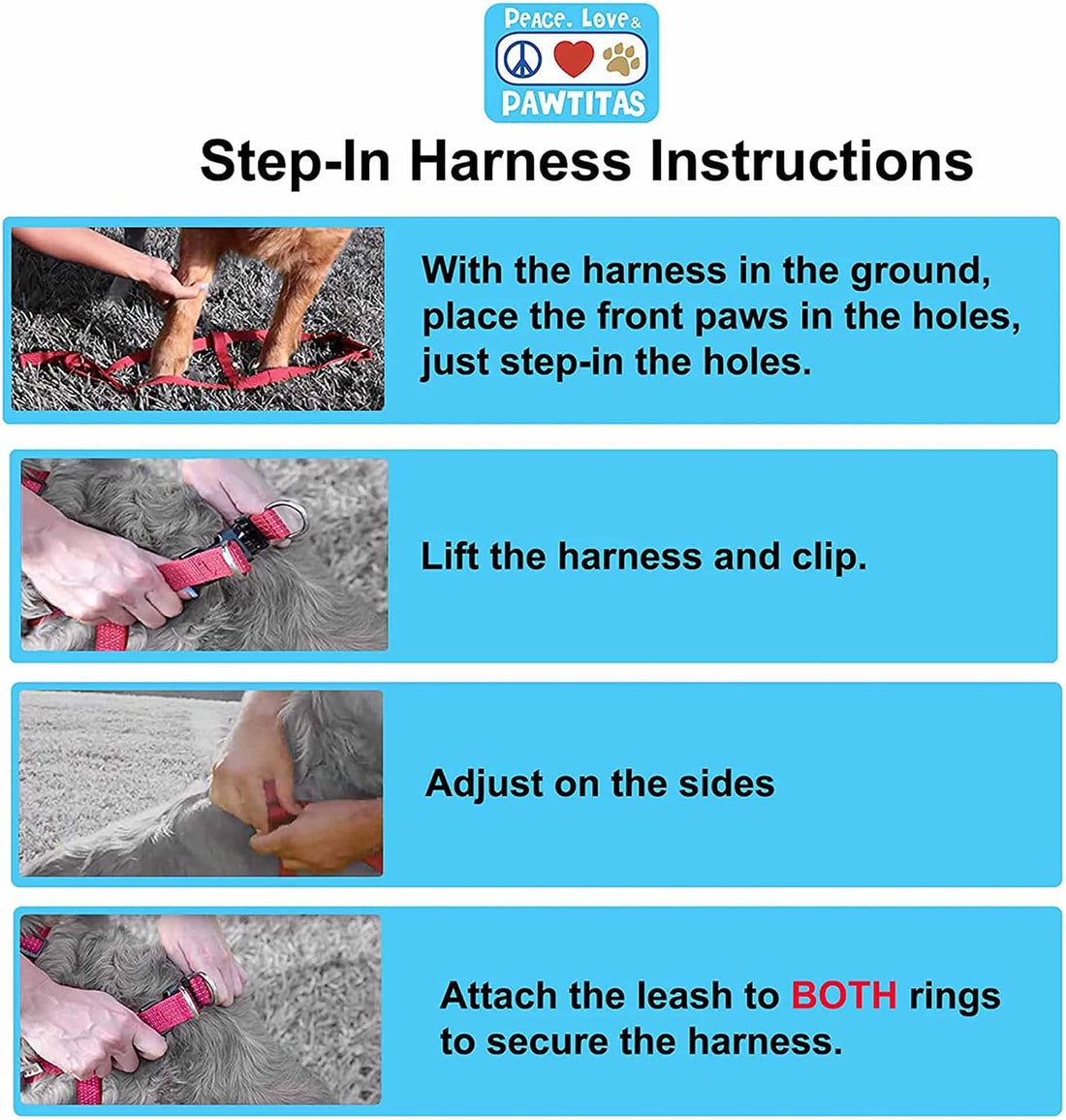Pawtitas Multicolor Step-in Dog Harness