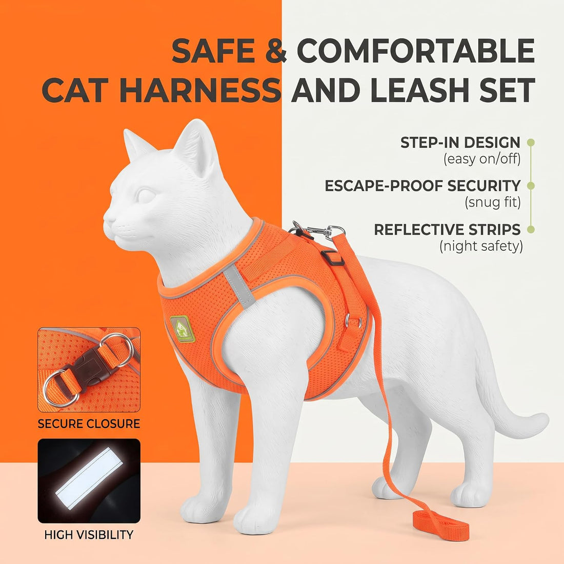 Cat Harness and Leash, Cat Harness Escape Proof, Adjustable Vest