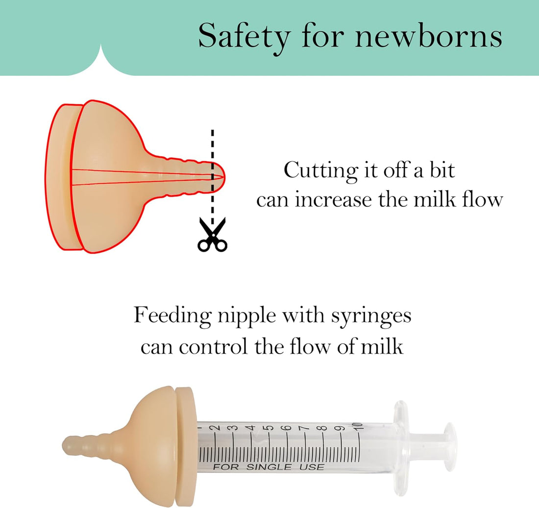 Doggiema Puppy Feeder Bottle, Silicone Feeding Nipple and Syringes