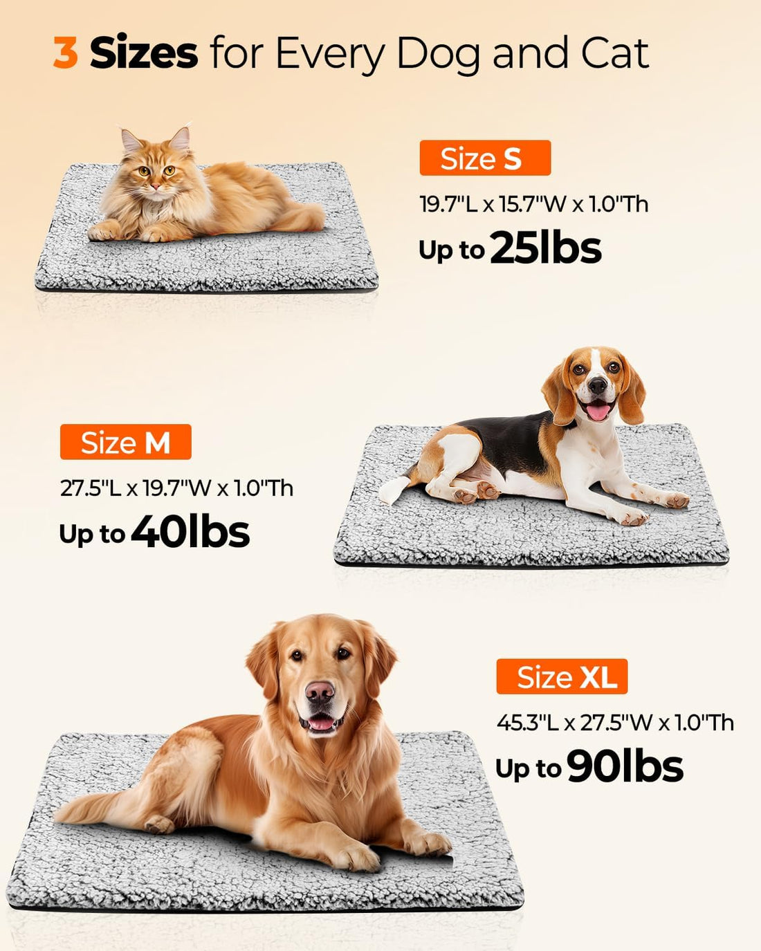 Self Warming Cat Bed, Warm Thermal Dog Pad Self Heating Pet Mat 15 X