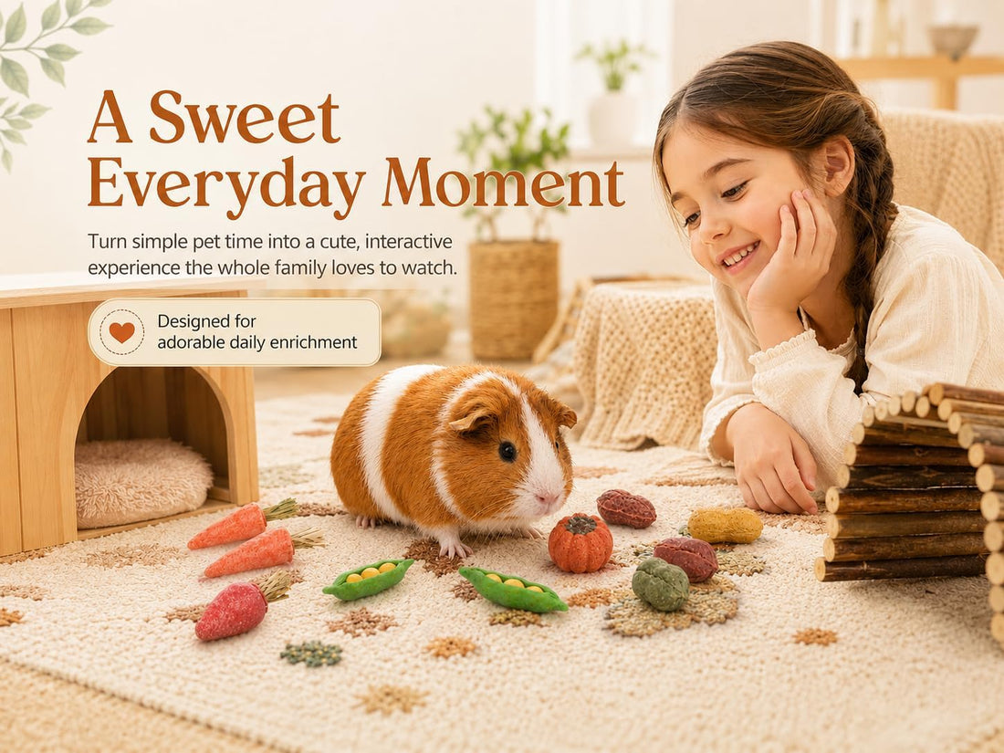 HERCOCCI 15Pcs Guinea Pig Chew Toys
