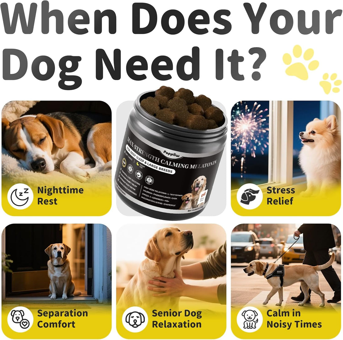 Melatonin for Dogs - Dog Calming Chews for Sleep & Emotional Support
