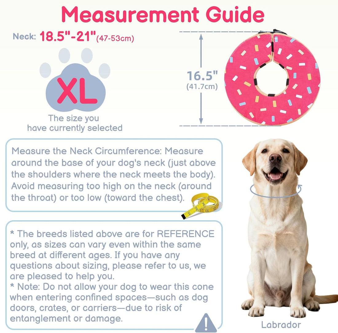 Donut Cone for Dogs, No-Inflation Sponge Donut Collar After Surgery