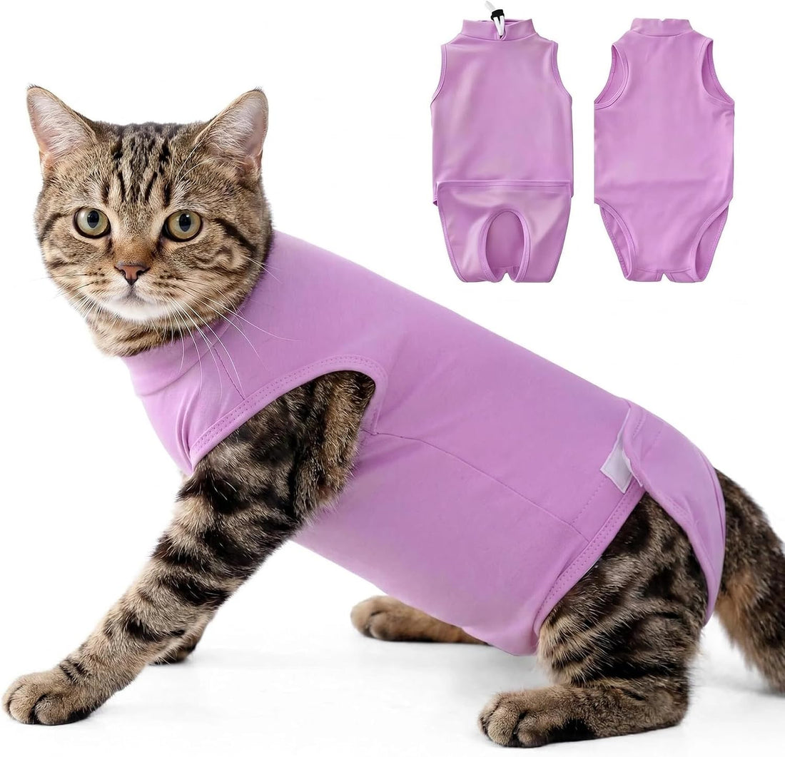 Female Cat Recovery Suit - Snap Closure Spay Onesie