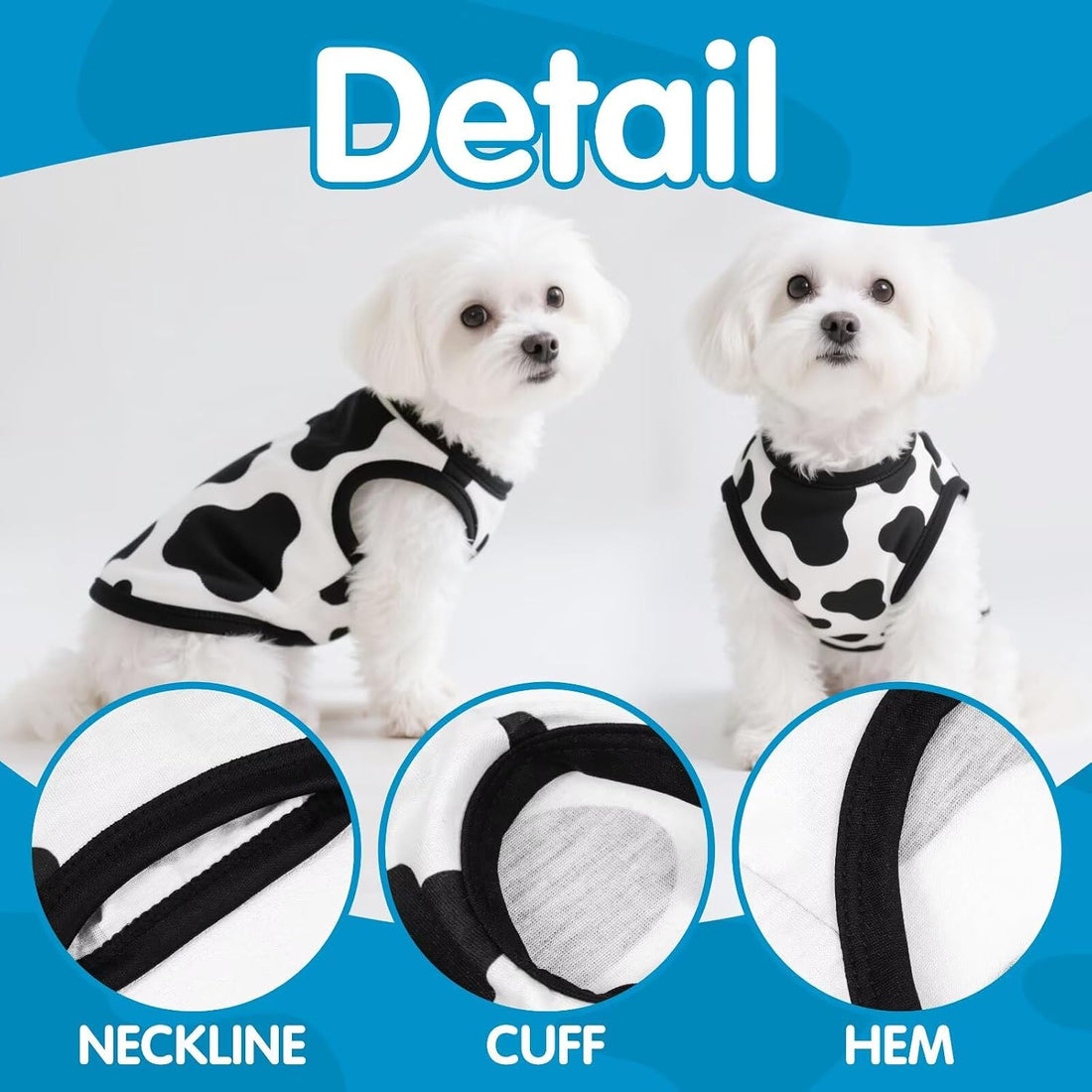 Adorable Cow Print Dog Shirts – Lightweight