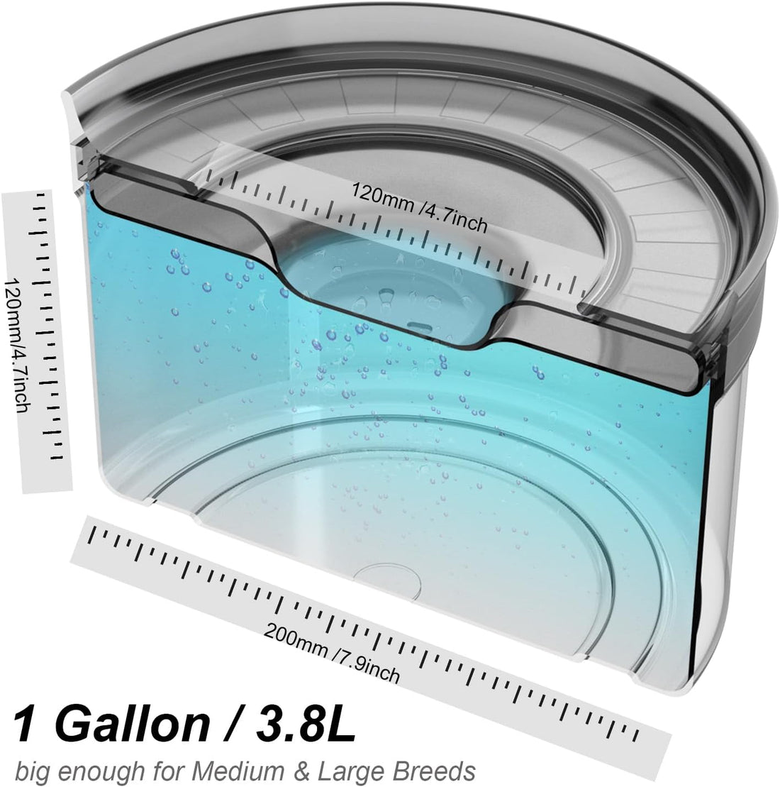 Techphardo 1Gallon No Spill Dog Water Bowl-3.8L Large Capacity