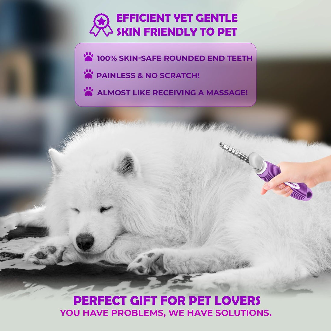 GENPEPADO Dematting Undercoat Rake Comb for Dogs & Cats with Long