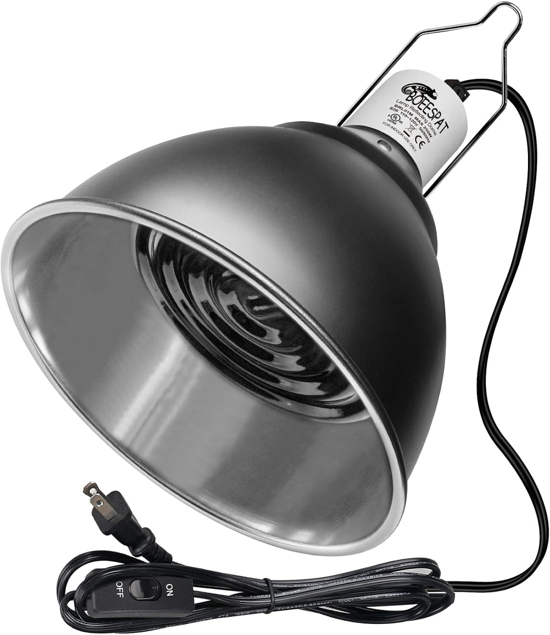 Reptile Lamp Bulb Fixture 5.5 Inch Deep Dome with Switch