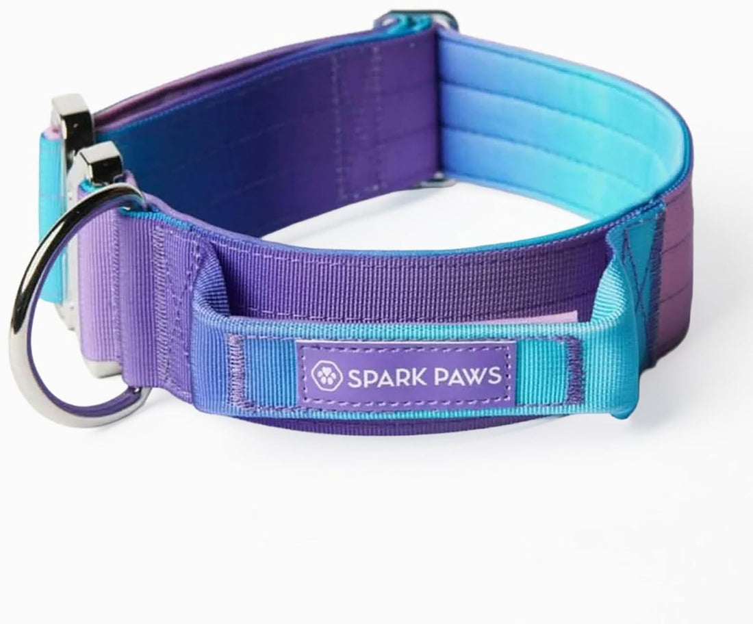 Spark Paws Tactical Large Dog Collar w/Handle - Thick & Wide