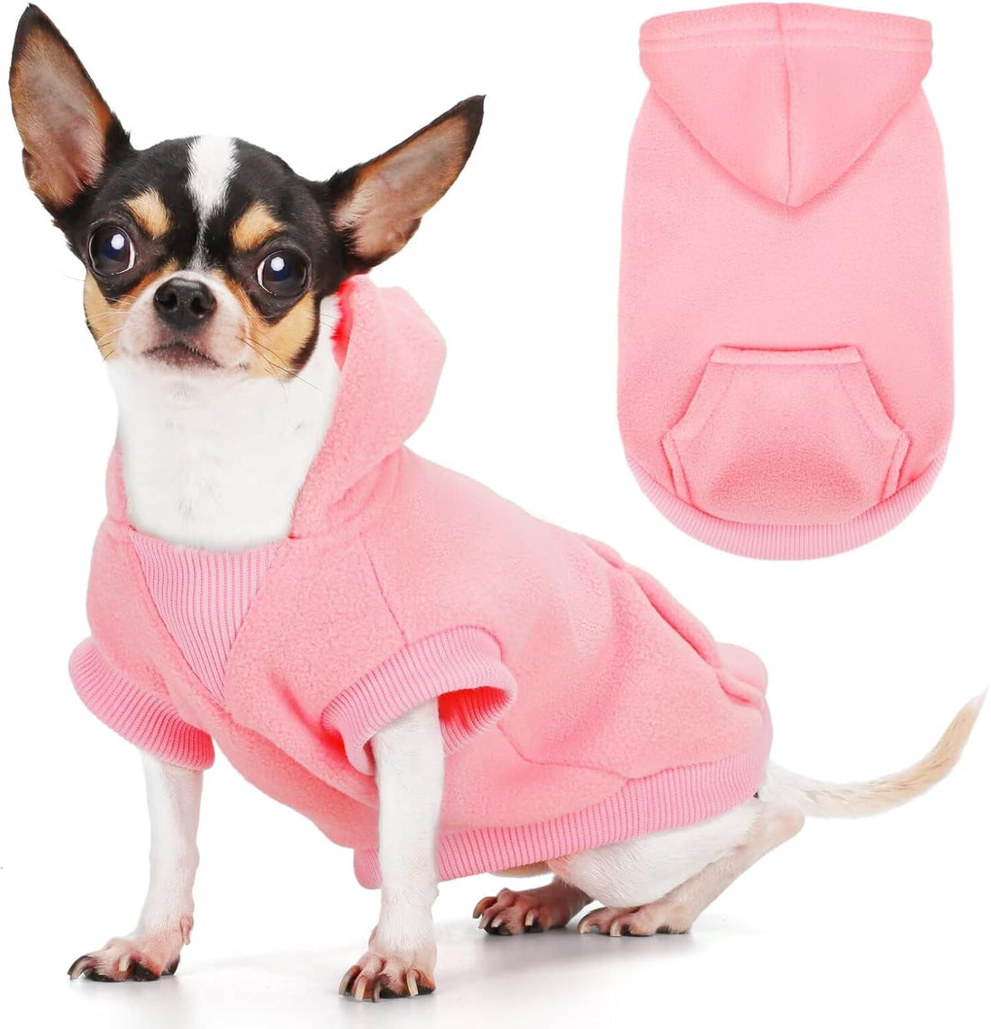 Paiaite Small Dog Hoodie Sweater Sleeveless with Pockets & Hat