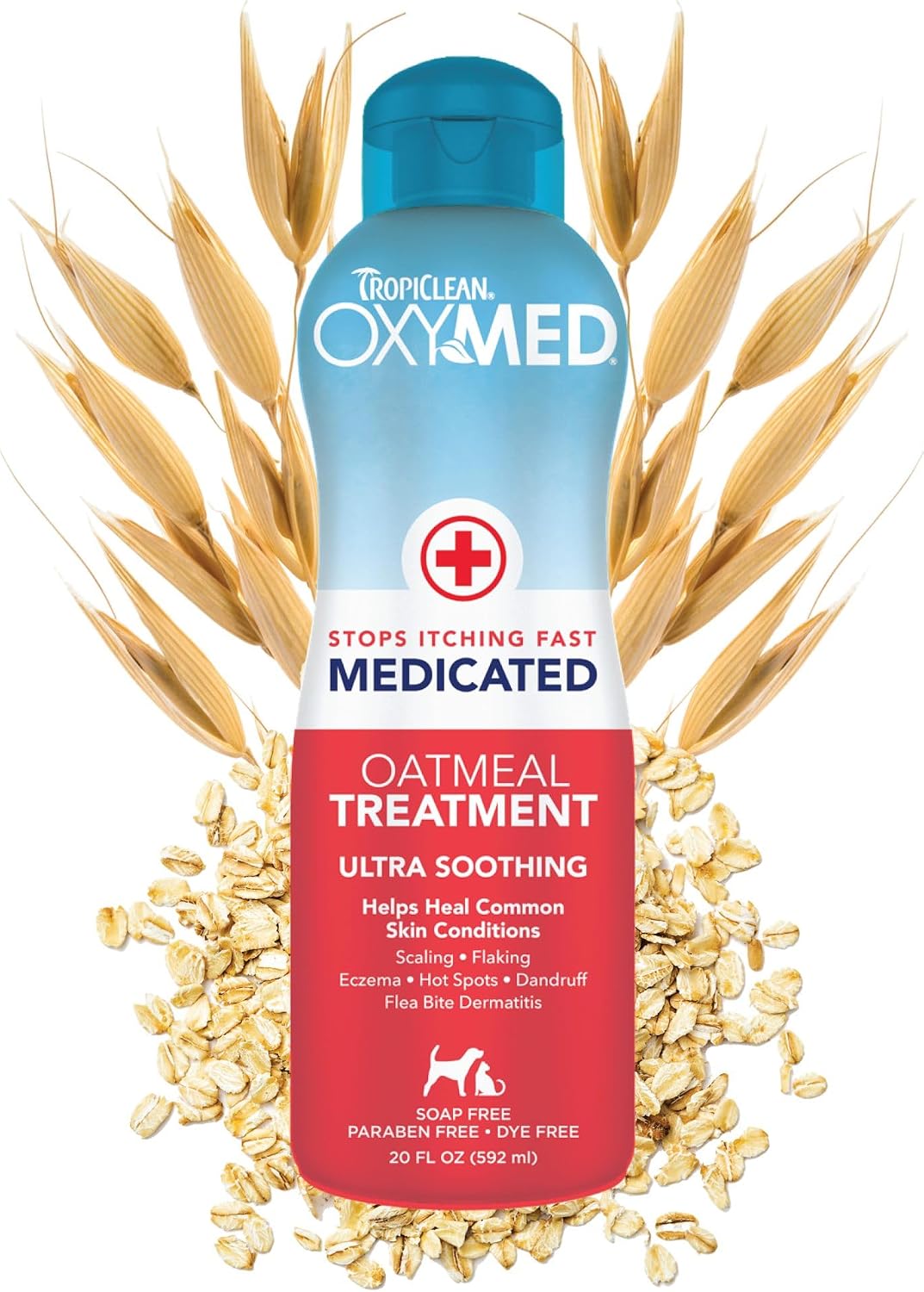 TropiClean OxyMed Medicated Dog Shampoo and Conditioner Set, 2 Pack