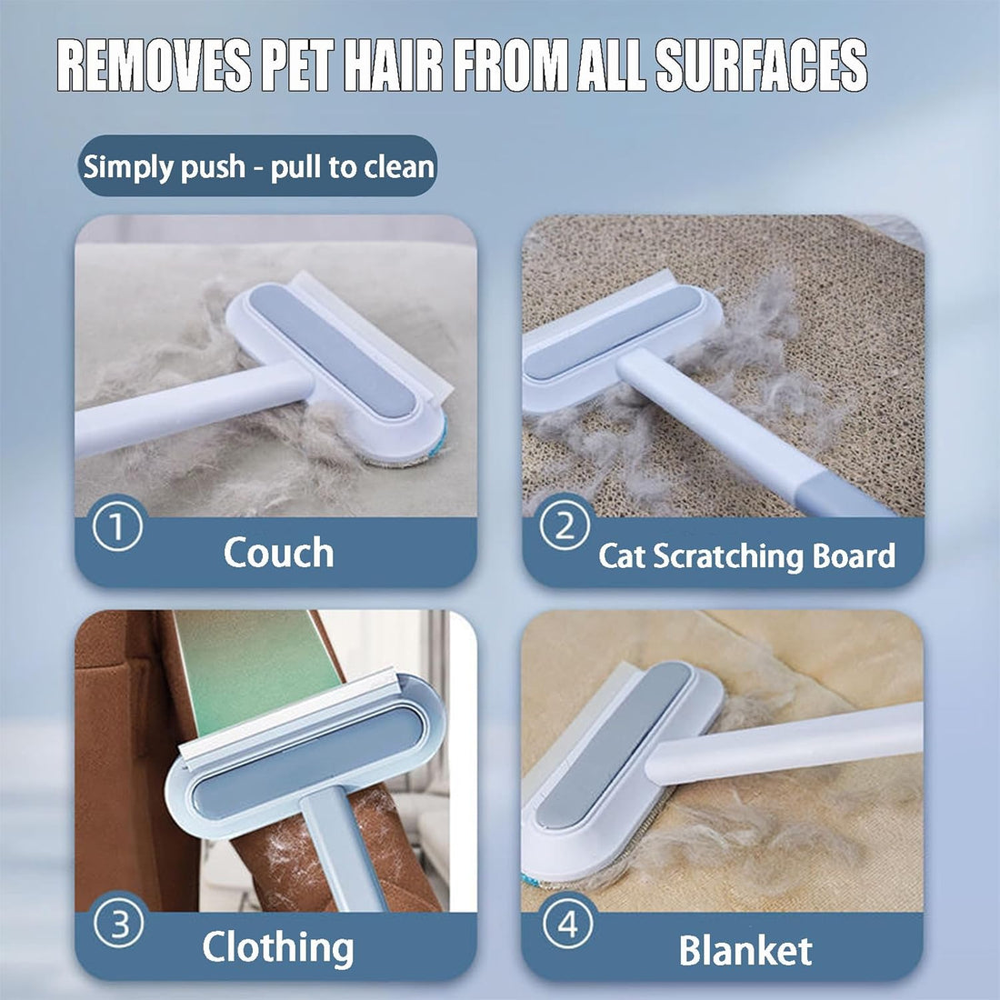 Cat Hair Remover 4-in-1 Multi-Functional Pet Hair Remover