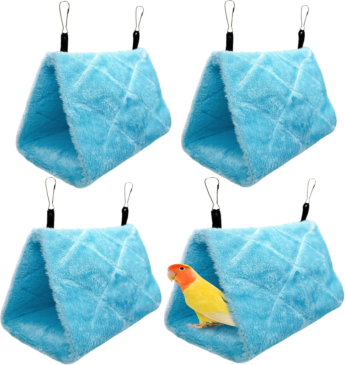 2Pcs Bird Tent Plush Hammock Warm Hut Hanging Nest for Cage
