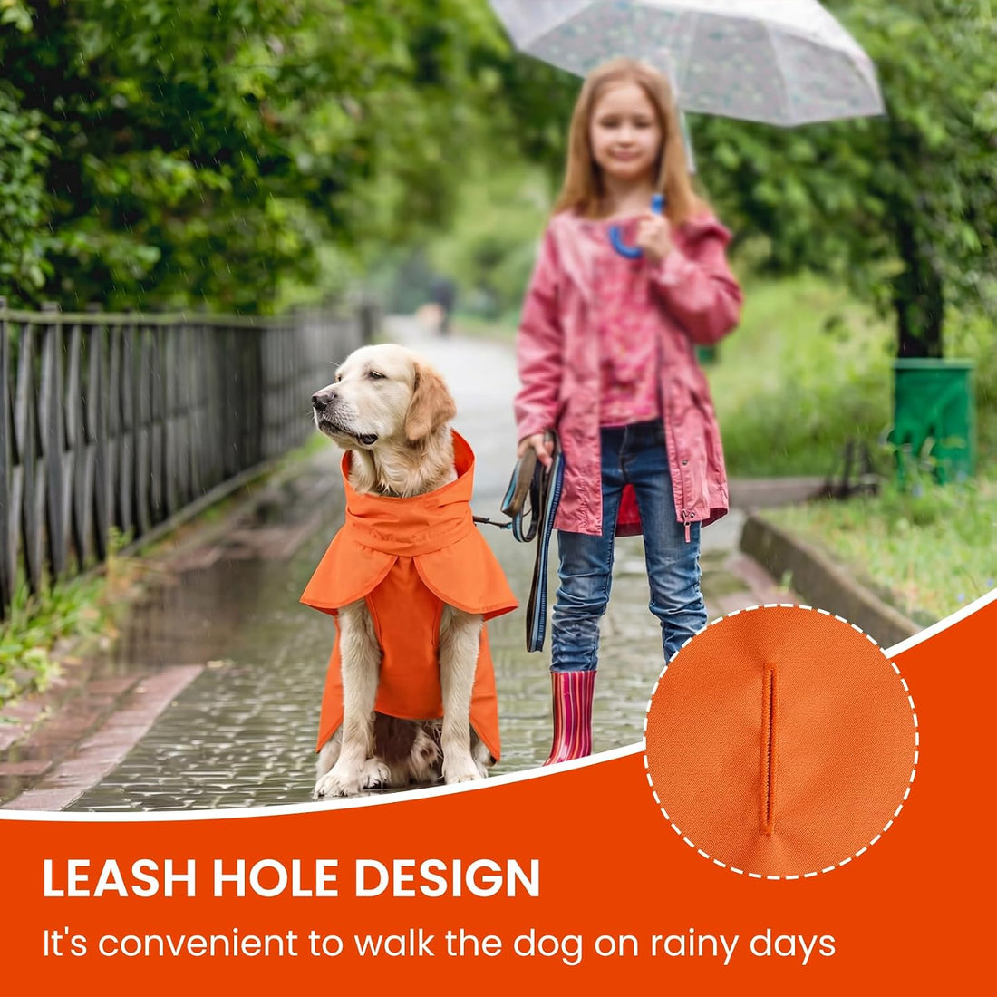 BRKURLEG Dog Raincoat for Small Medium and Large Dogs Waterproof Dog