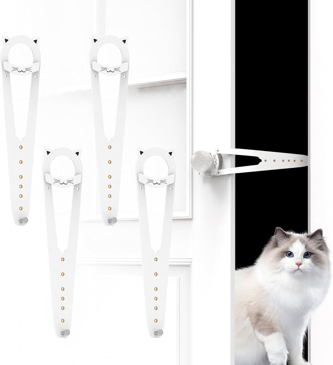 Neobay Cat Door Latch with Stabilizer, Keeps Dogs Out of Litter Box