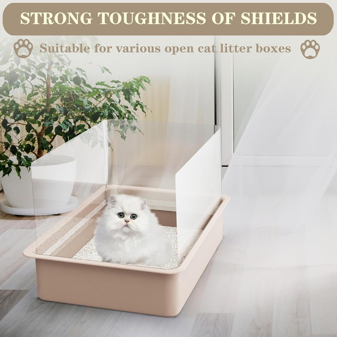 3Pcs Cat Litter Box Pee Shields,Litter Box Splash Guard
