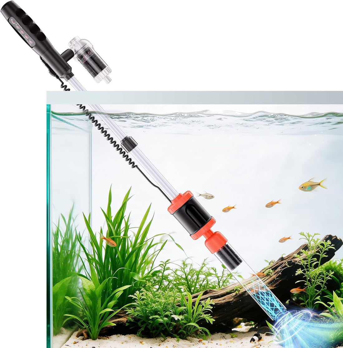 AKKEE Aquarium Vacuum Gravel Cleaner Handle Control