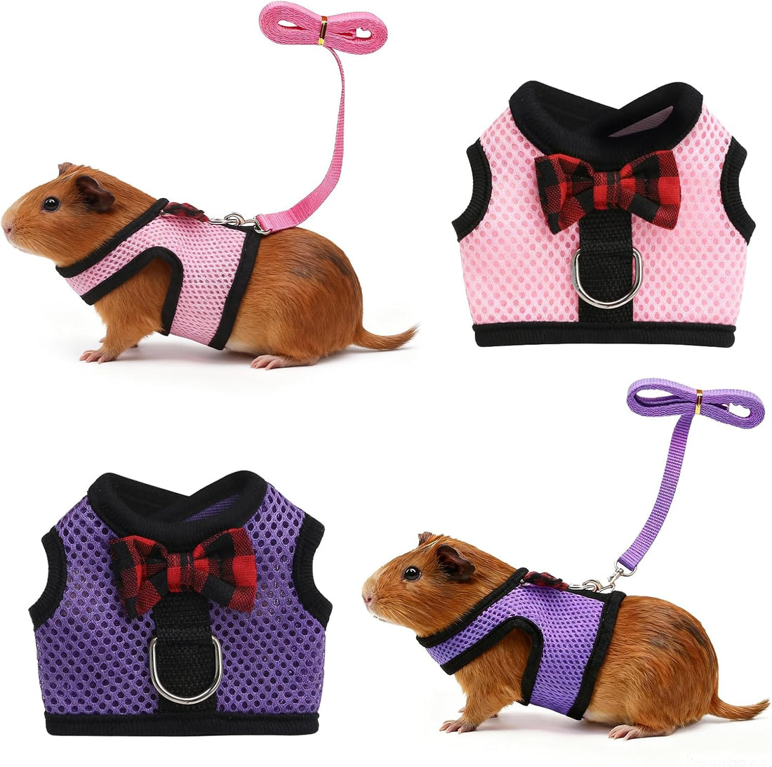 Guinea Pig Harness and Leash，2packs Guinea Pig Clothes Baby Ferret