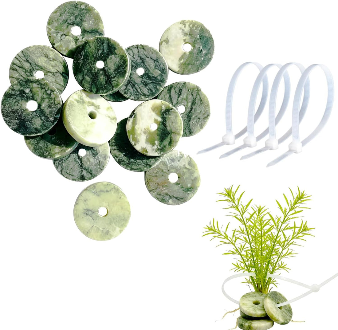 LUOTIVON 24 Sets Aquarium Stone Plant Weights with Cable Ties