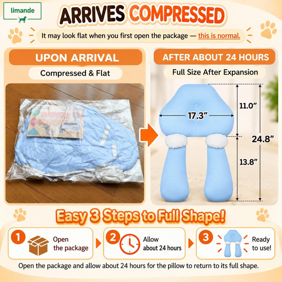 Dog Calming Pillow, Chin Rest Cushion for Senior Dogs