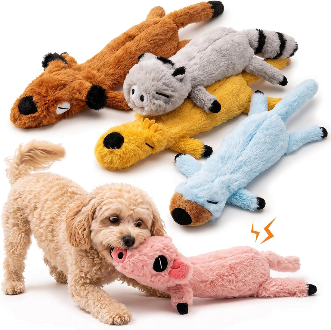 5-Pack Unstuffed Dog Toys - Keep Dogs Busy Without the Mess