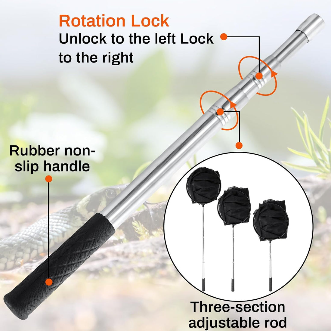 Qualirey Snake Catcher Net Rattlesnake Grabber Snake Grabber Tool