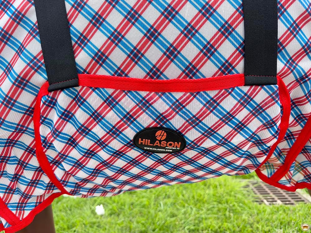 HILASON 72 in Fly Sheet for Horses Blue/Red Plaid Mesh