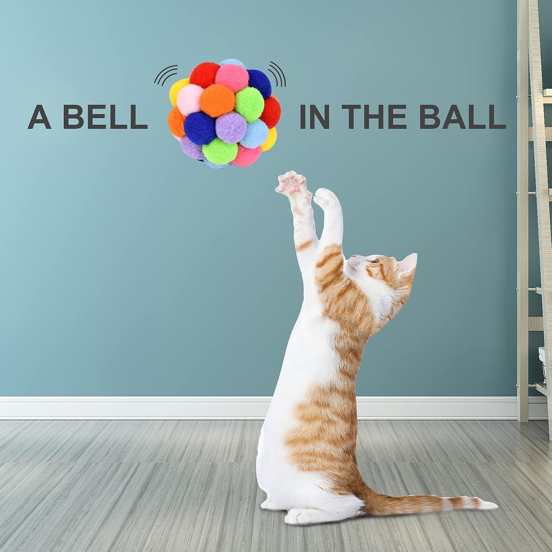 TUSATIY Cat Toy Balls with Bell 3PCS