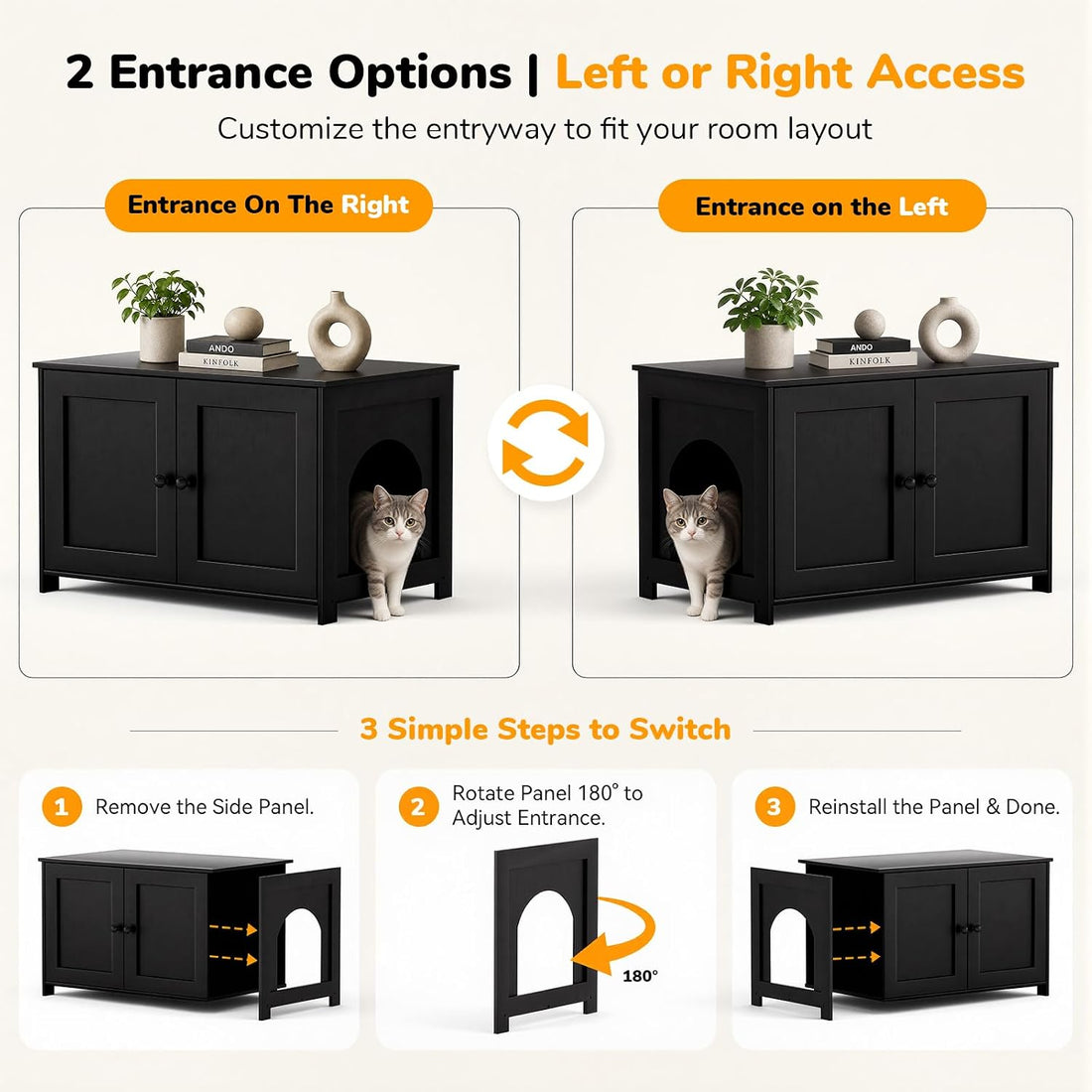 Cat Litter Box Enclosure Furniture Dog Proof