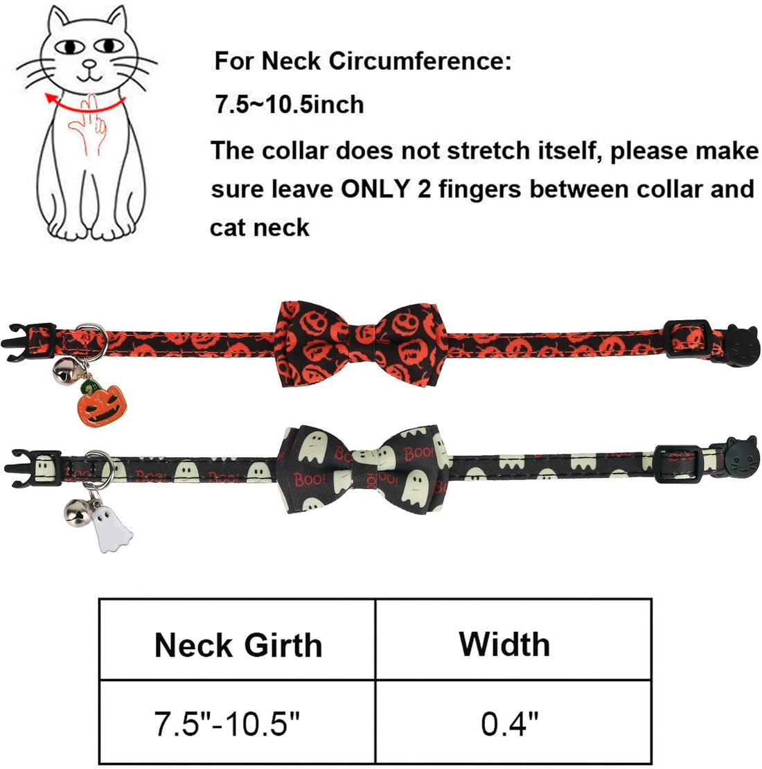 ADOGGYGO Halloween Cat Collar Breakaway