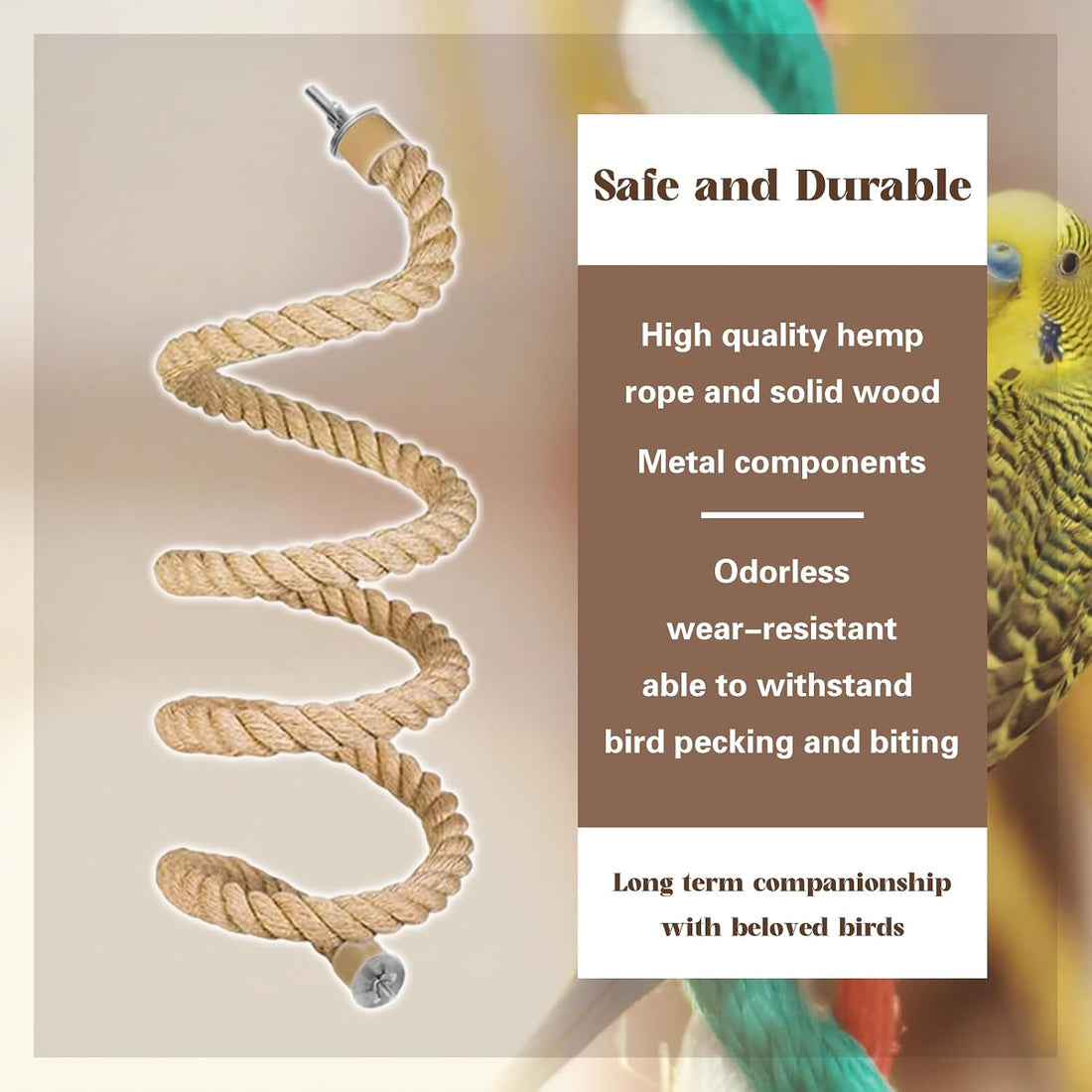 3pcs Bird Rope Perch for Parrots,Bird Cage Climbing Rope Toys