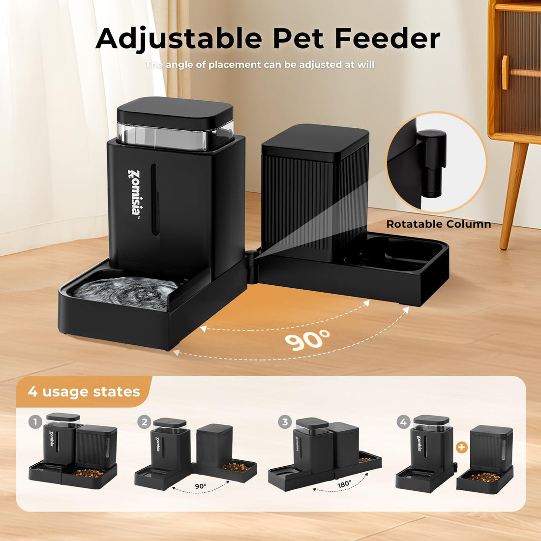 ZOMISIA Gravity Dog Food and Water Dispenser
