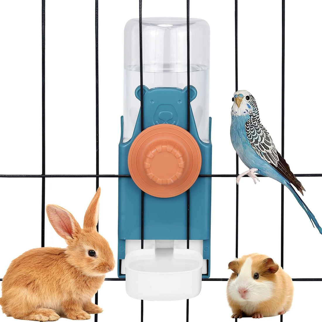 Kenond 17oz Bird Water Dispenser, Guinea Pig Water Bottle No Drip